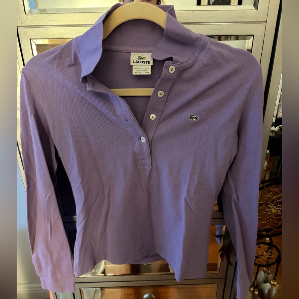 Lacoste Lavender long-sleeve Polo Shirt